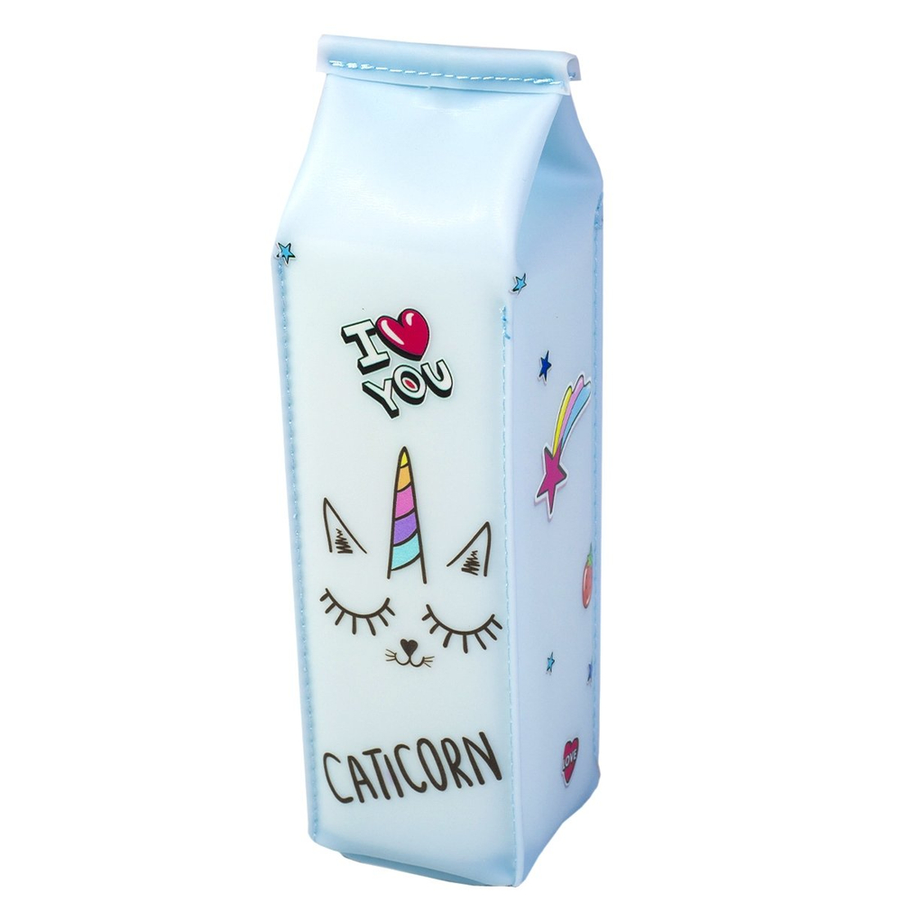 Пенал - косметичка, pure-pak Alingar, силикон, молния, 210 х 65 х 65 мм, "Caticorn", голубой (единорожка)