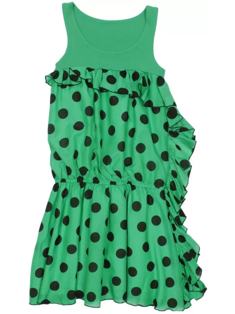 Зеленый сарафан в горошек REMIX