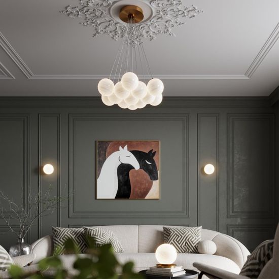 7109/13 MIDCENT ODL26 517 светильник металл/стекло/бронза/белый IP20 E14 13*5W 220-240V MAGIA