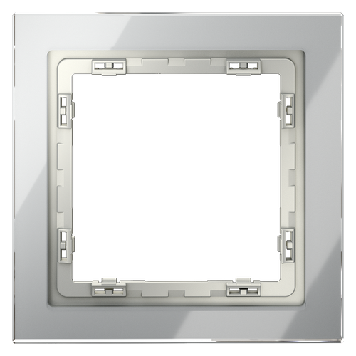 Рамка стеклянная VOLTUM S70 на 1 пост, (сталь, стекло)