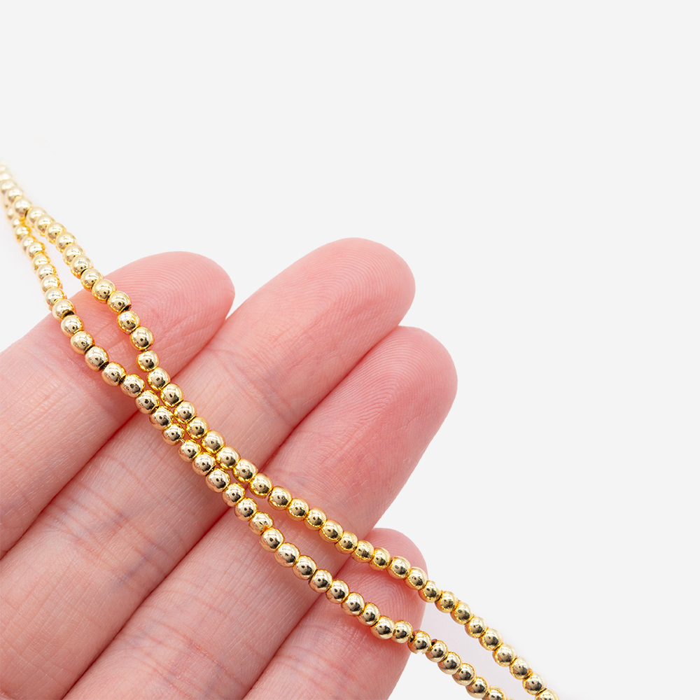 Гематин (гематит), оттенок "Светлое золото", шар (разделитель) 2,4мм