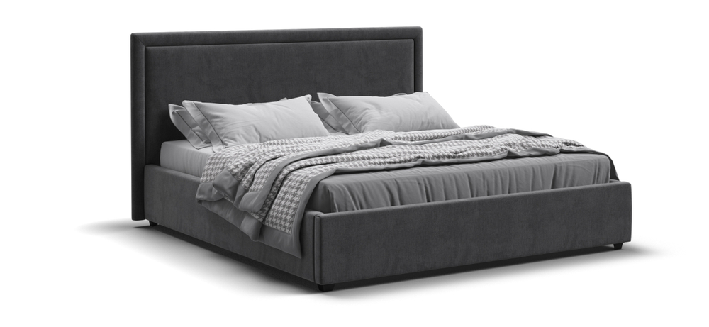 Фрея Кровать+ПМ 160 Велюр Монолит серый