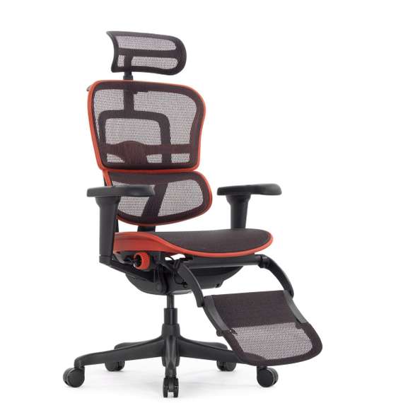 Кресло FALTO Ergohuman Ultra X9 GAMING с подножкой ( чёрный/ КРАСНЫЙ каркас /сетка Equator Red )