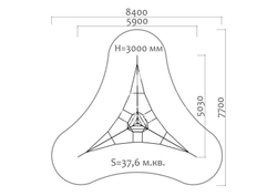 Пространственная канатная конструкция 34001.21 для уличной площадки