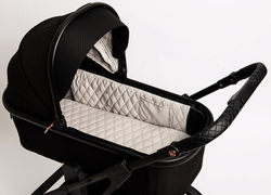 Детская коляска Peppy Tecla 3 в 1 с автокреслом First black Rose Black Черный