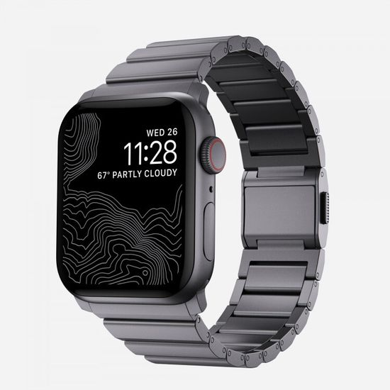 Ремешок Nomad Aluminum Band SPACE GRAY - Apple Watch 7 (45mm)/6/SE/5/4 (44mm)/3/2/1 (42mm), серый космос