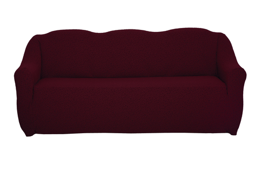 Чехол Жаккард на 3-х местный диван без оборки, цвет Бордовый