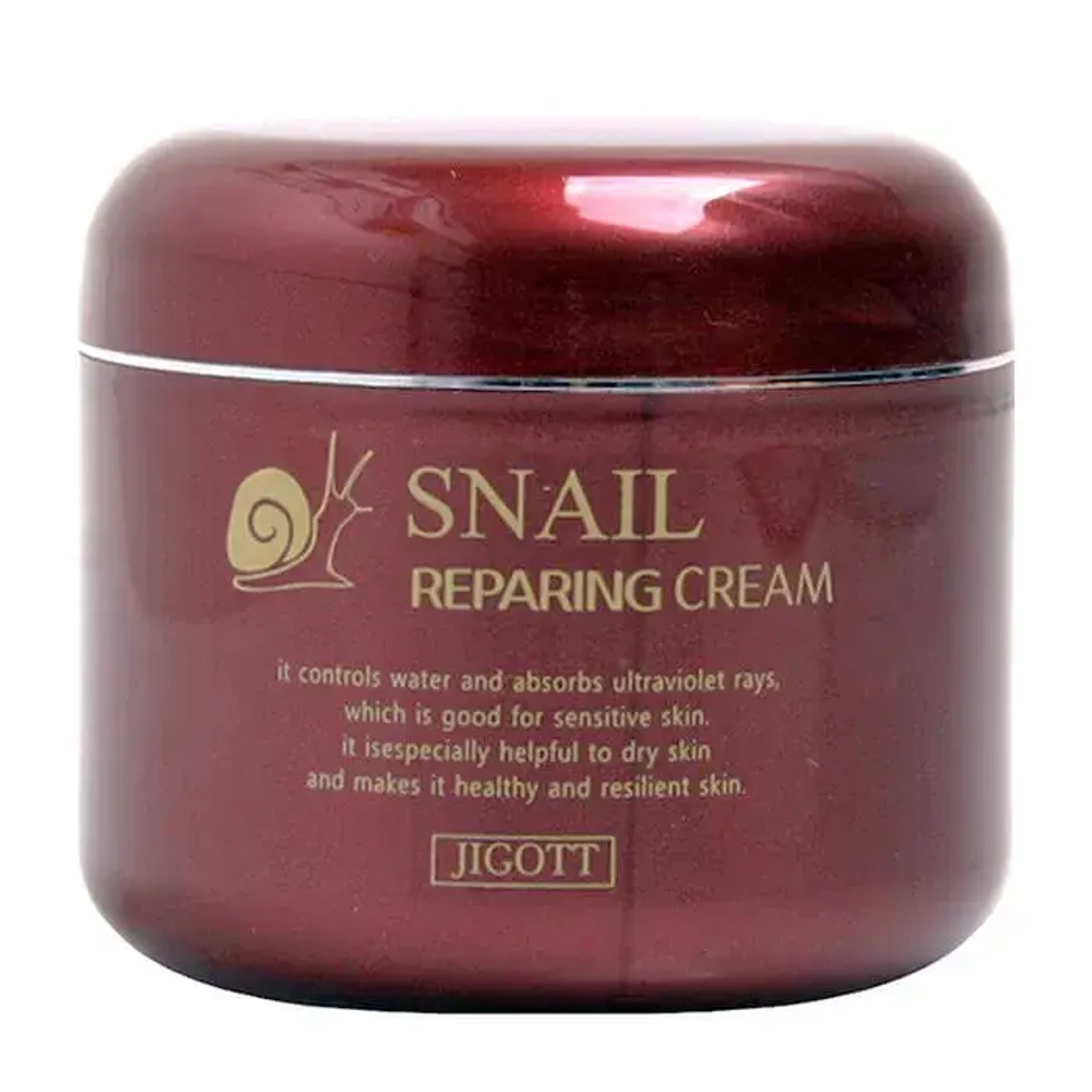 Крем для лица подтягивающий с муцином улитки/Snail Reparing Cream, Jigott, Ю.Корея, 100гр