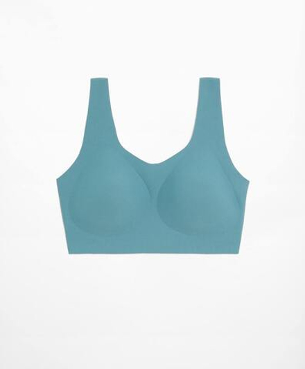 Oysho Спортивный бюстгальтер perfect-adapt, линялый синий