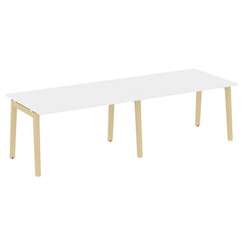 Onix Wood Стол переговорный (2 столешницы) OW.PRG-2.3 Белый Бриллиант/Дуб Светлый/Металл Белый 2760*