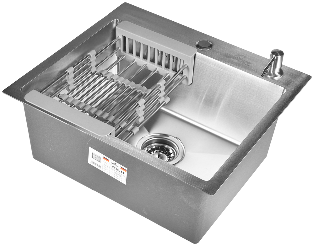 Комплект кухонной мойки WISENT WS35044 Satin