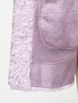 Шуба из шерсти чебурашка тедди, розовая, SilverFox