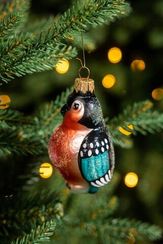 Елочное украшение Снегирь, стекло, 10 см., 1 шт., Витус (А121)