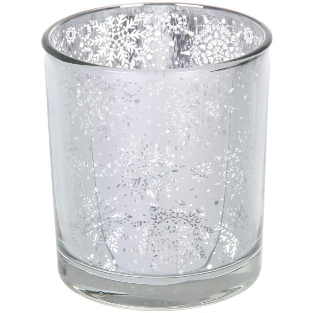 Подсвечник «Снегопад» 7*7,8 см, Серебро