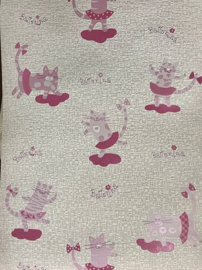 Обои ERISMANN-R винил вспененный на бумаге 0,53х10м. котята розовые