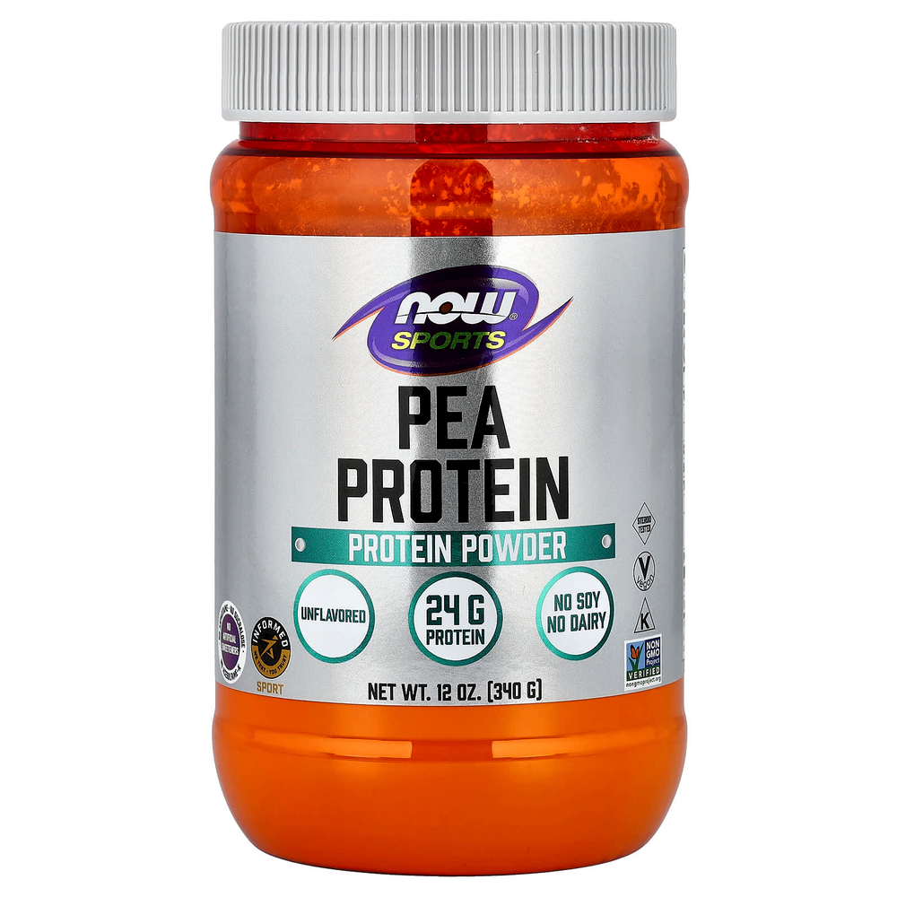 NOW Foods, Sports, гороховый протеин, без добавок, 340 г (12 унций)