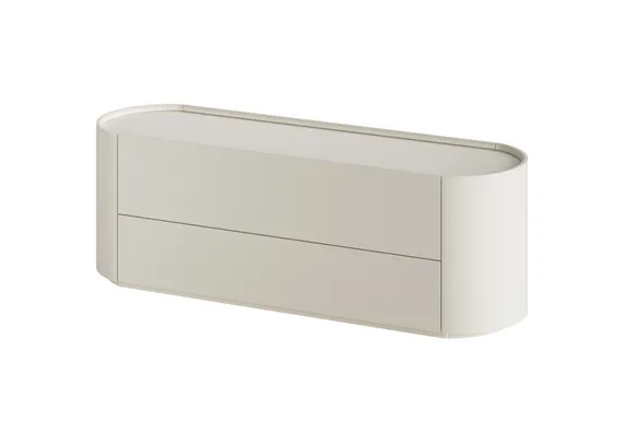 Тумба Lagom под ТВ 2 ящика ширина 140 см (молочный)