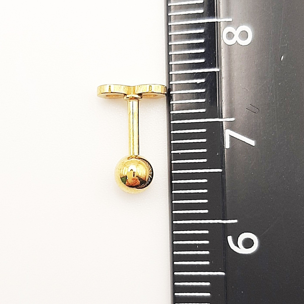 Микроштанга 6 мм "Бесконечность" для пирсинга ушей. Медицинская сталь, золотистая. 1 шт