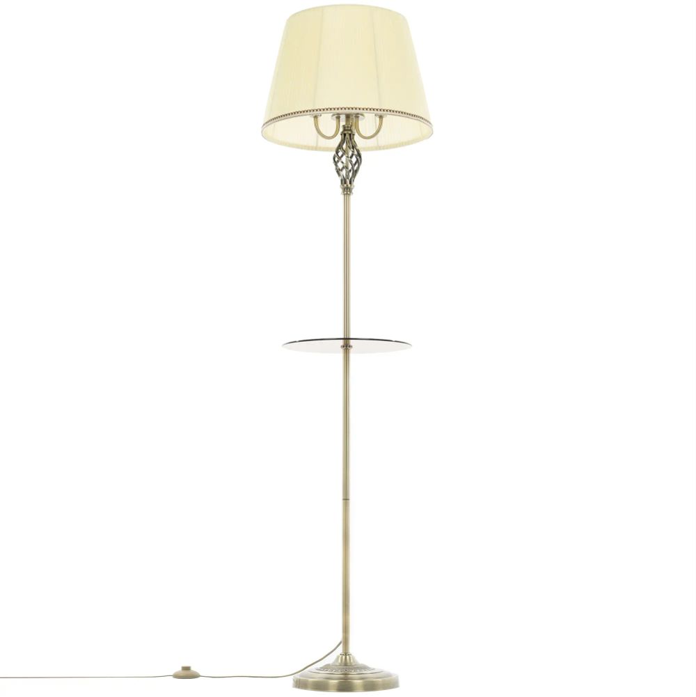 Citilux Вена CL402933T Торшер бронза со столиком и кремовым абажуром