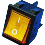 Выключатель желтый 16А 250V, 20A 125V (4-х контакт.) клавишный