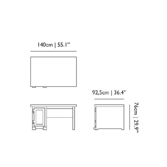 Стол Moooi Paper Desk 140 LHS white