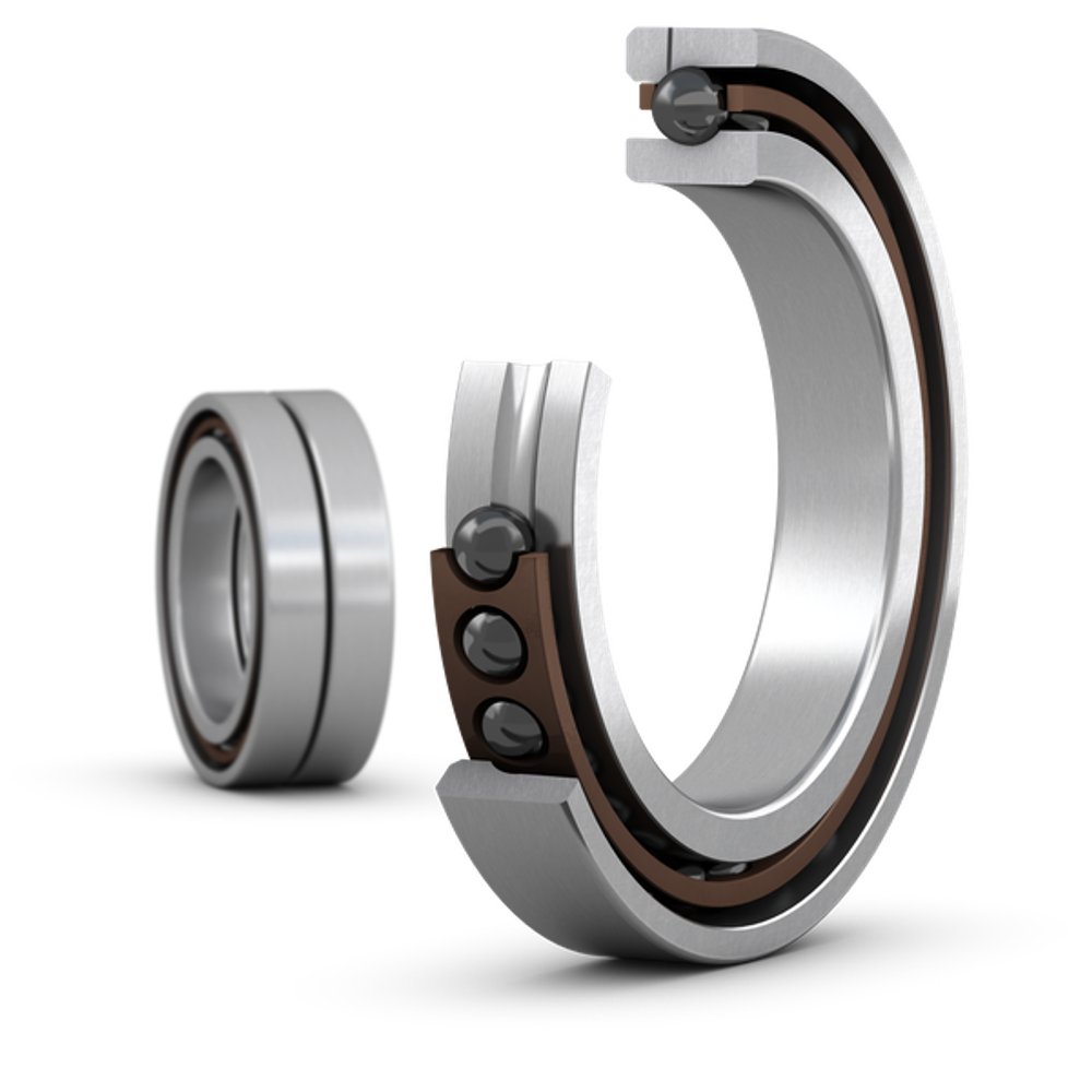 Matched set of two super-precision, high-speed E design, single row angular contact ball bearings 7009 FE/HCP4AH1DGA