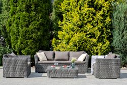 "Капучино" лаунж-зона из искусственного ротанга, цвет графит