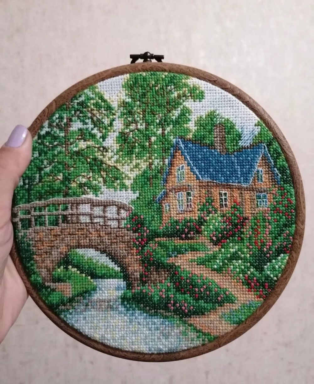 Набор для вышивания крестом "Домик у моста"