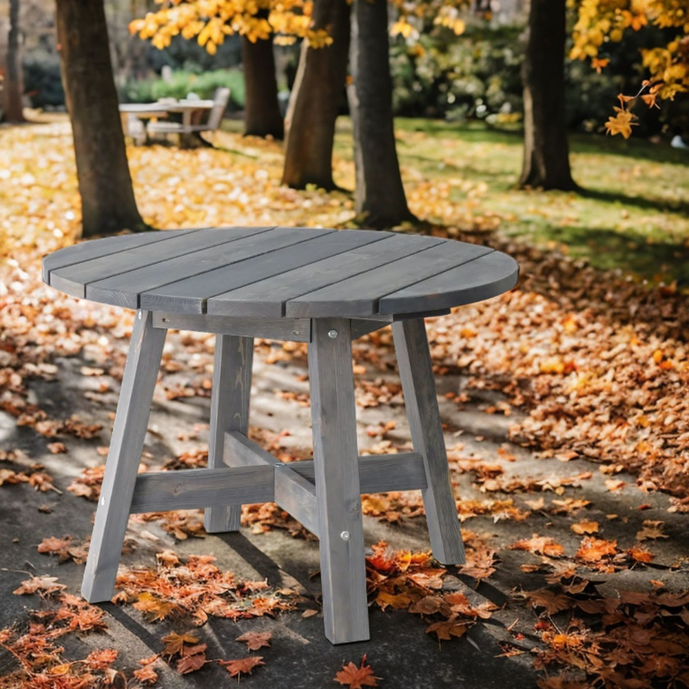 Стол круглый деревянный садовый Ойвинд, графит