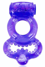 Фиолетовое эрекционное виброкольцо с шипами (Цвет: фиолетовый)