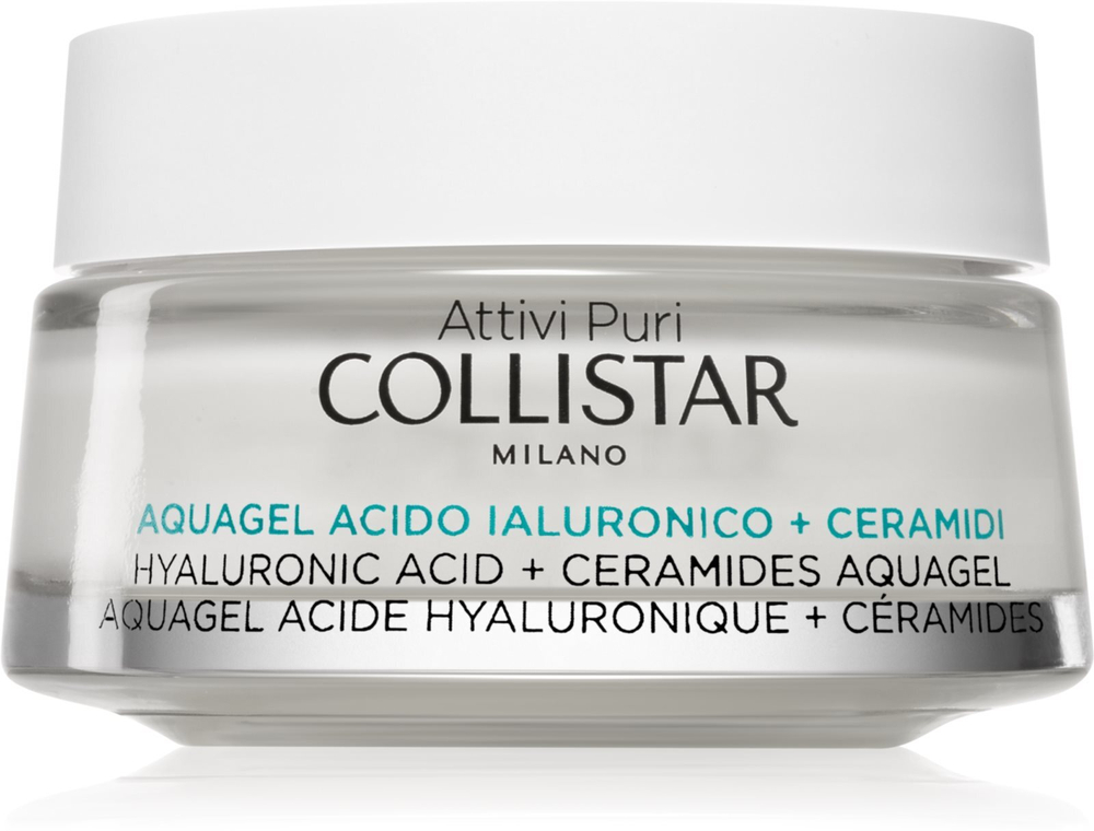 Collistar Attivi Puri Hyaluronic Acid + Ceramides Aquagel - увлажняющий крем-гель с осветляющим эффектом с гиалуроновой кислотой /   50  ml  / GTIN 8015150218764