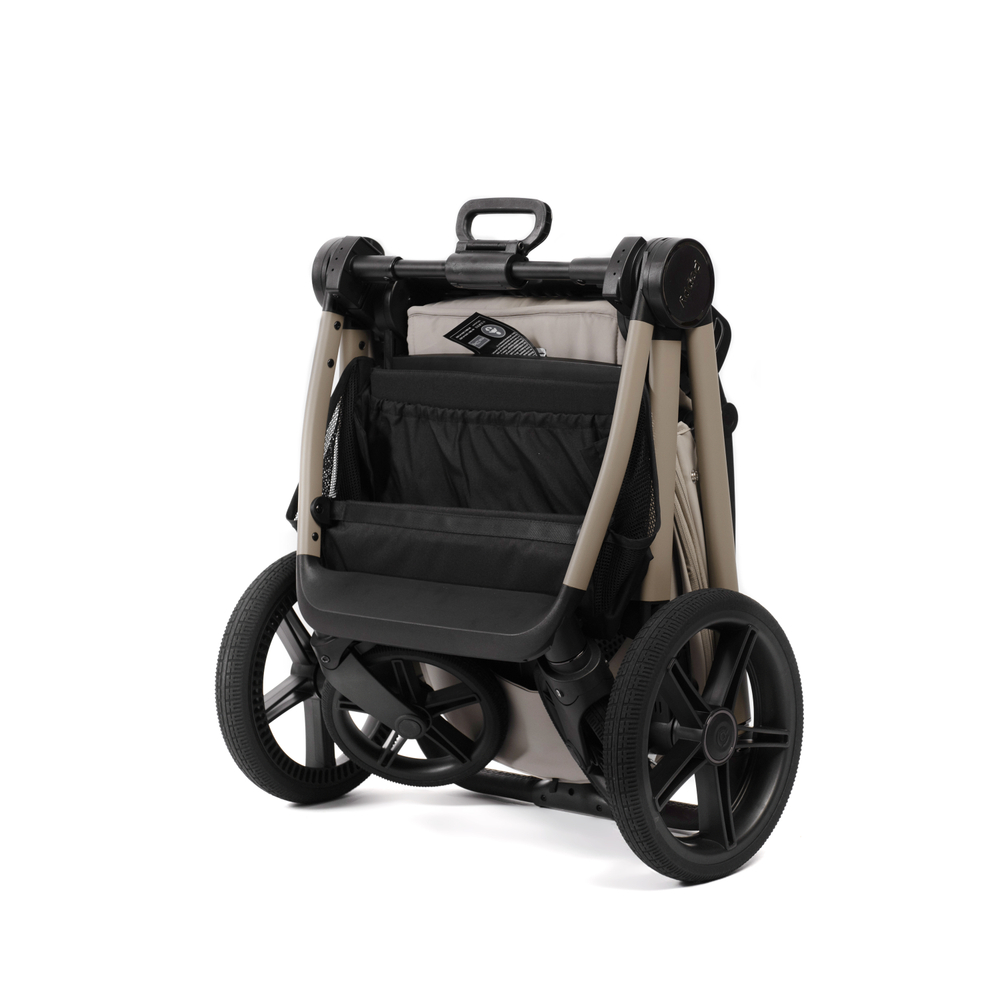 Коляска 2 в 1 Peppy Monaco thermo Latte (бежевый), рама серо-коричневая