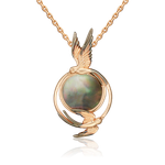 Подвеска «Перед грозой» из красного золота с перламутром