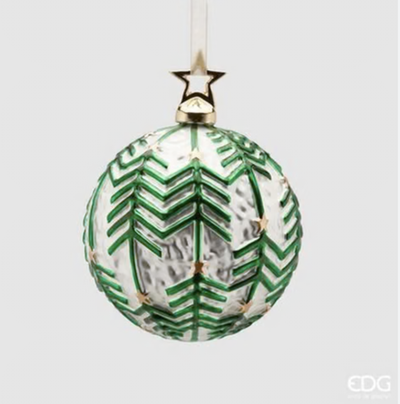 Игрушка шар елки на шаре, у основания звезда D10 стекло EDG