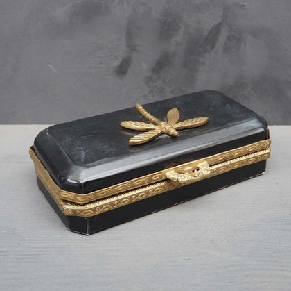Шкатулка в винтажном стиле Стрекоза 19х8 см