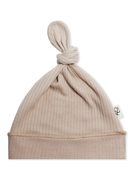 Шапочка Узелок Рубчик Светлый кофе RinaAmari