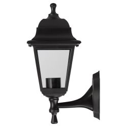 Садово-парковый светильник ЭРА НБУ 04-60-001 черный 4 гранный настенный IP44 Е27 max60Вт | Садово-парковые светильники