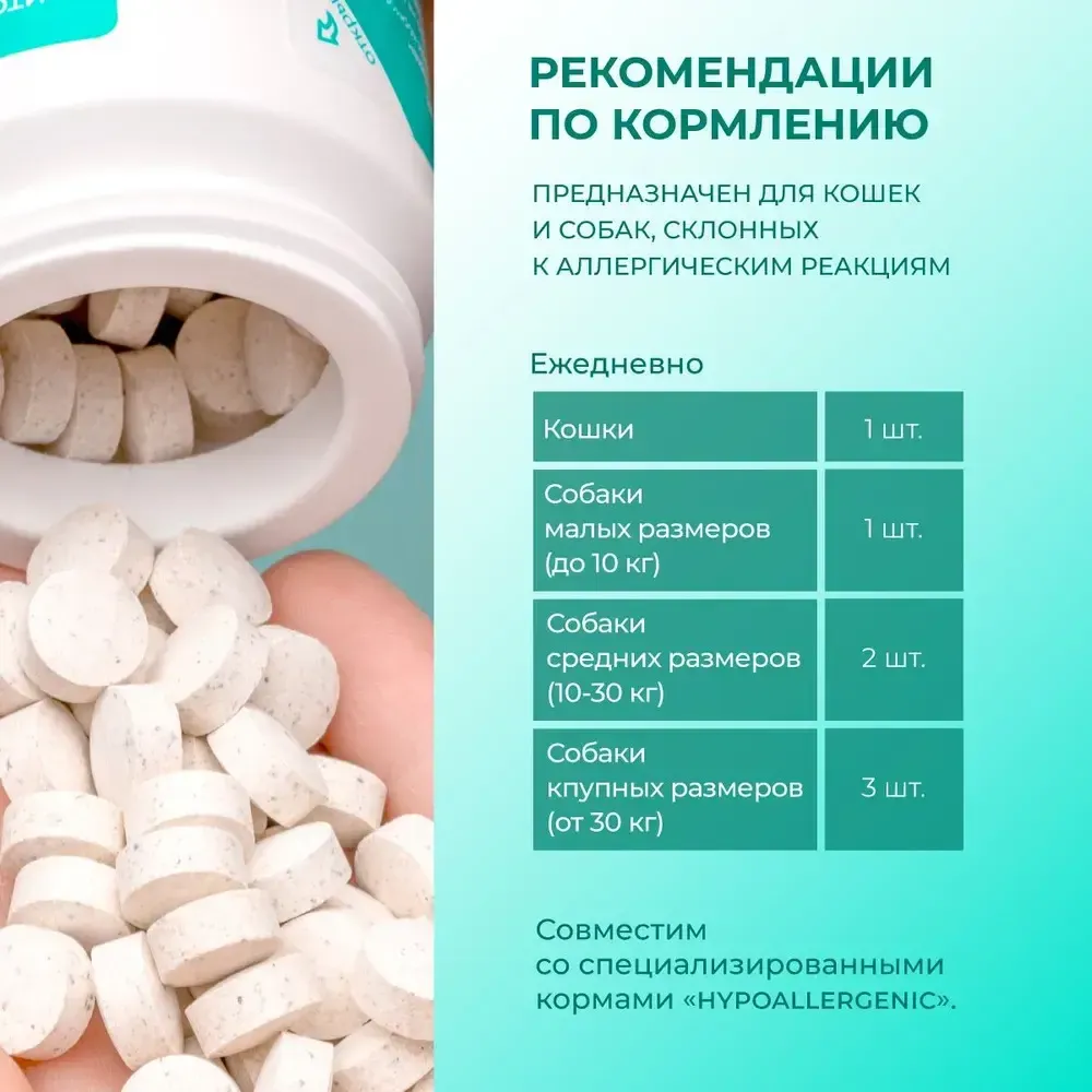 Противоаллергический комплекс Фитомины Форте кошкам и собакам, на основе растительных, минеральных и биоактивных веществ Противоаллергический комплекс Фитомины Форте кошкам и собакам, на основе растительных, минеральных и биоактивных веществ