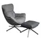 Кресло Hugo тёмно-серая экокожа, шенилл