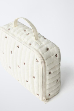 ZARA СУМКА С ЦВЕТОЧНЫМ ПРИНТОМ, ЭКРЮ