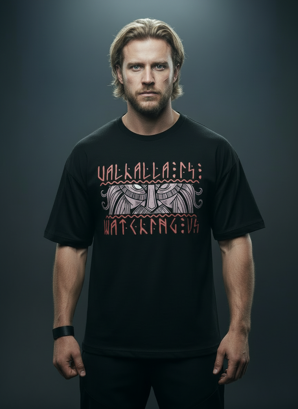 Футболка оверсайз хлопковая мужская LEGENDA Вальхалла черная