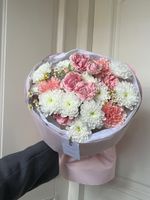 Авторский букет букет с пионовидной кустовой розой КЕНДИ