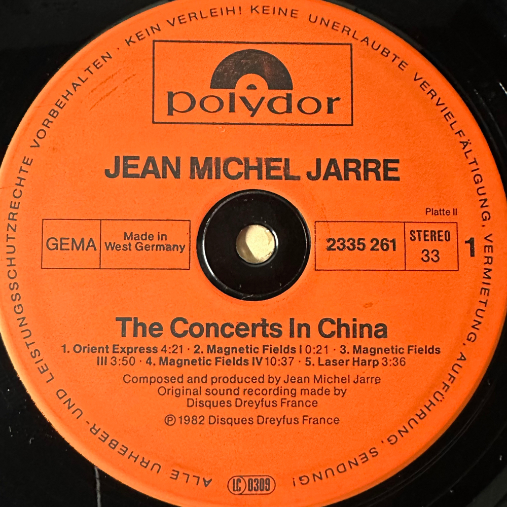 Jean-Michel Jarre ‎– The Concerts In China 2LP (Германия 1982г.)