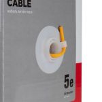 Кабель витая пара U/UTP, CAT 5e, LSZH нг(А)-HF, 4PR, 24AWG, внутренний, однопроволочный, оранжевый,