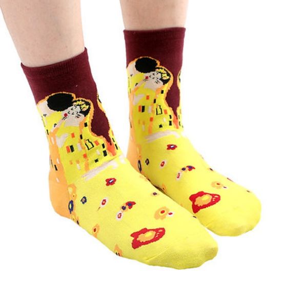 Носки "Поцелуй" Густав Климт р.36-40 (Burgundy)