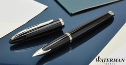 Перьевая ручка Waterman Carene, цвет: Black ST, перо: F или М чернила: blue