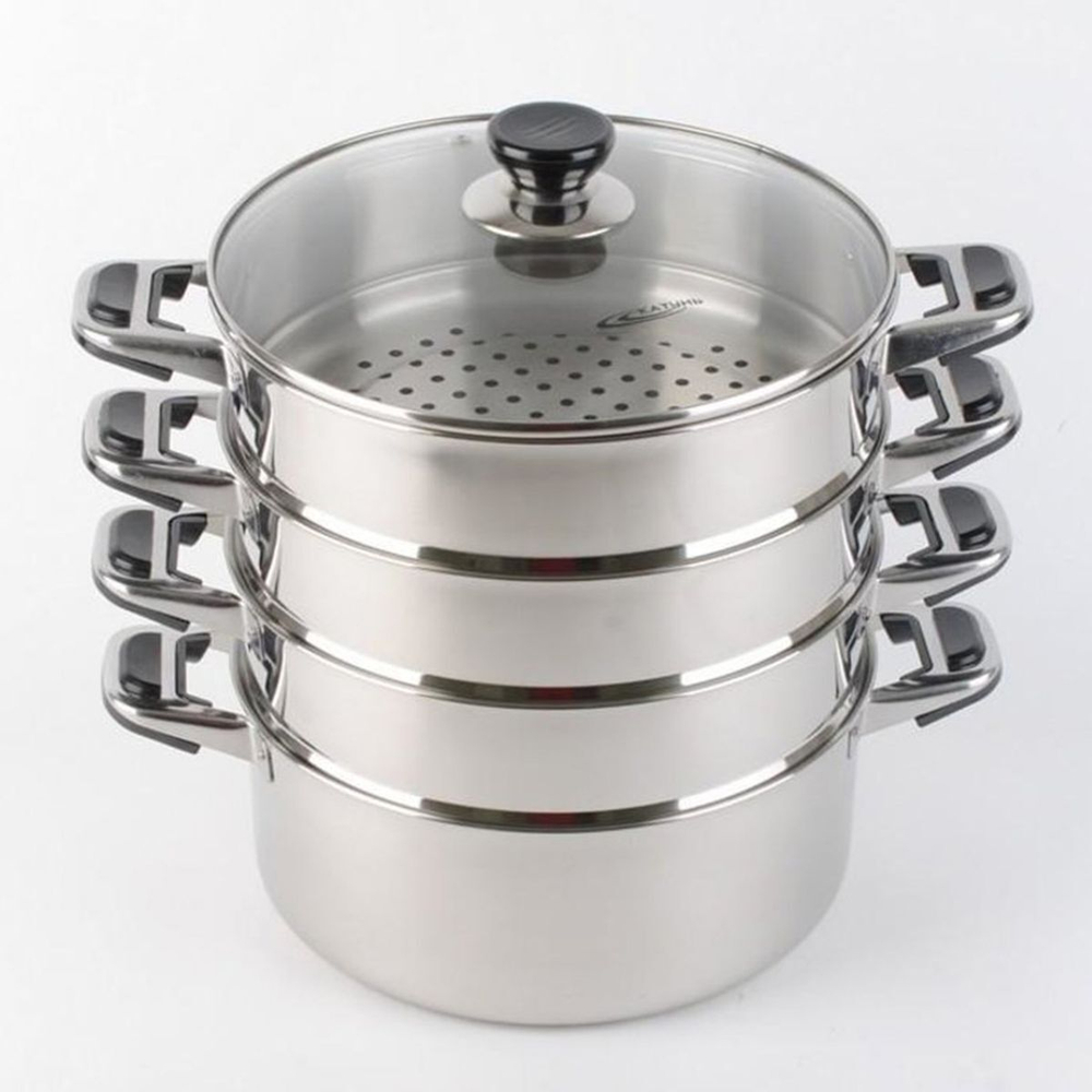 Мантоварка сталь, 24 см, 4 секц, Катунь, Алтын, крышка стекло, КТ-244АТ