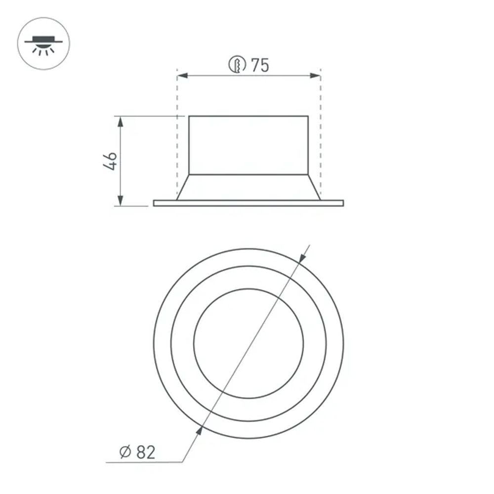 Светильник MS-BREEZE-BUILT-R82-9W Warm3000 (WH, 85 deg, 230V) (Arlight, IP20 Металл, 3 года) 036616