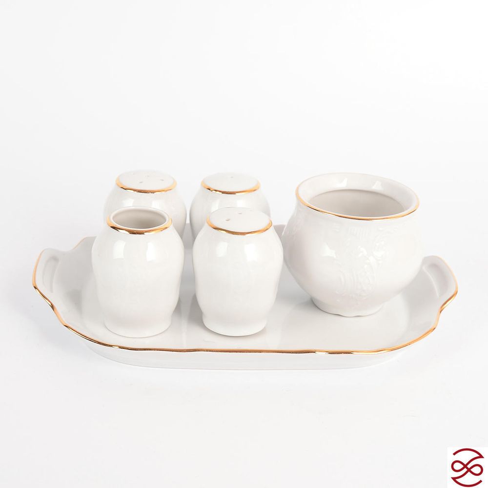 Набор для специй Bernadotte Белый узор 6 предметов