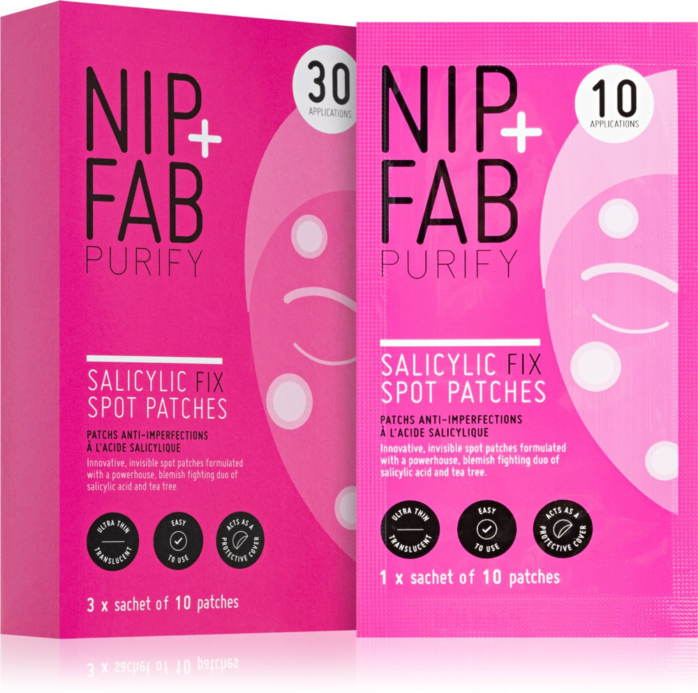 NIP+FAB Salicylic Fix - очищающие патчи для лица /  10 szt.   / GTIN 5056217805742